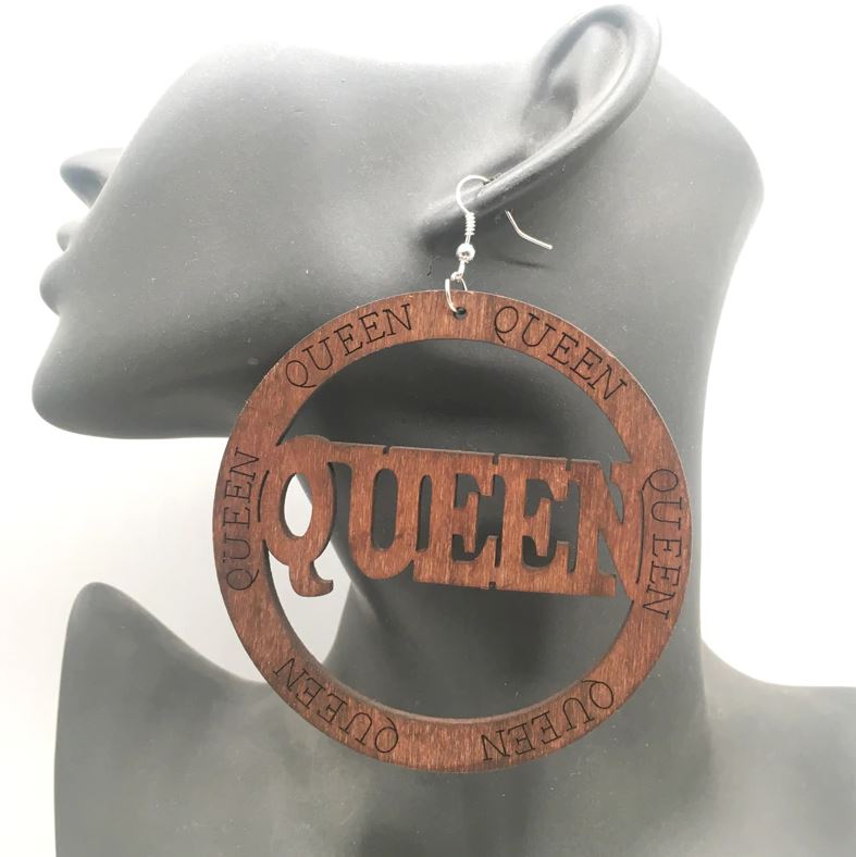 The Queen Wooden Earrings | CATICA Couture - CATICA Couture