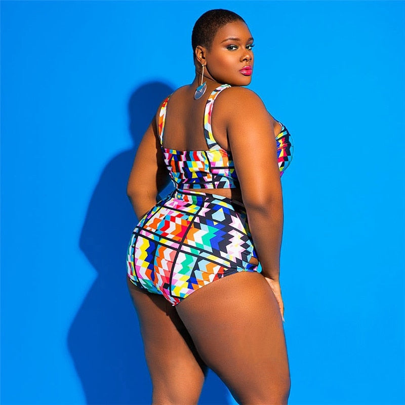 African Print Plus Size One Piece Swimwear - CATICA Couture
