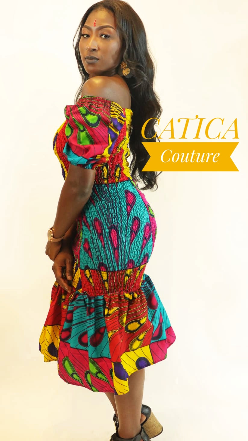 The Peacock Elastic Dress | CATICA Couture - CATICA Couture