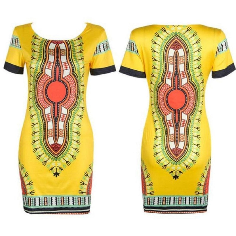Sun City Yellow Fitted Dress | CATICA Couture - CATICA Couture