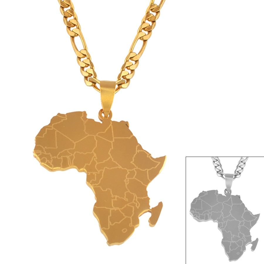 Africa Map Pendant Necklaces | CATICA Couture - CATICA Couture