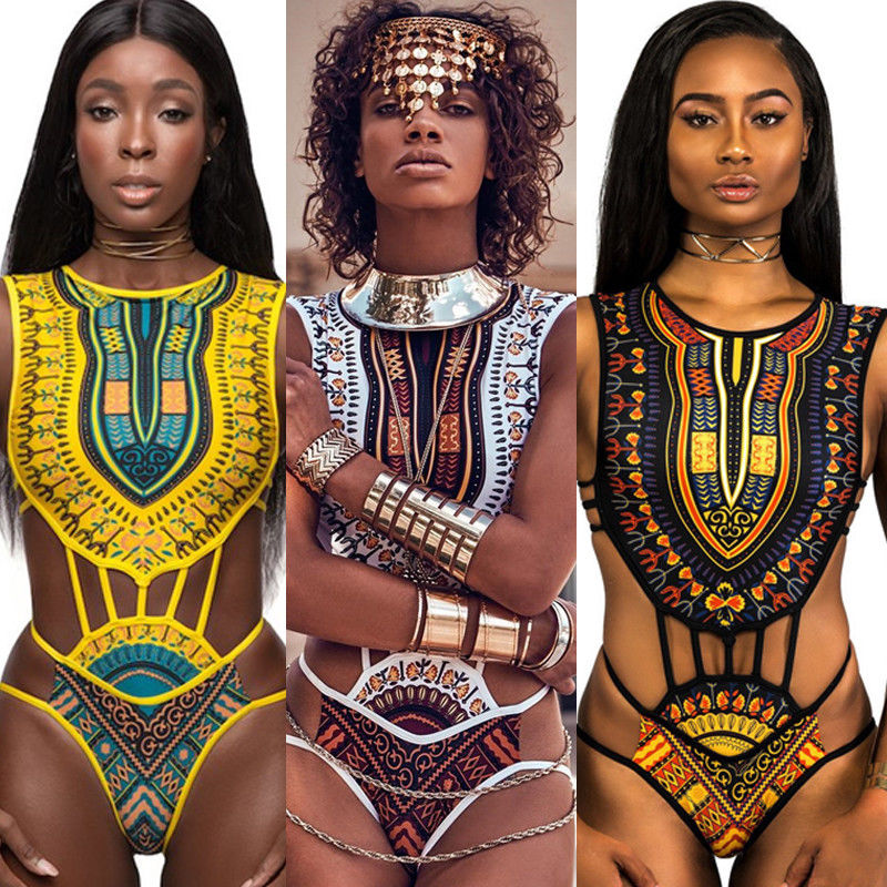 Sexy African Women Ethnic Floral Swimsuit | CATICA Couture - CATICA Couture