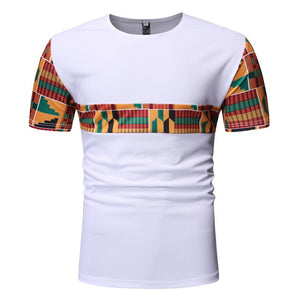 Open image in slideshow, White African Dashiki T Shirt Men | CATICA Couture - CATICA Couture
