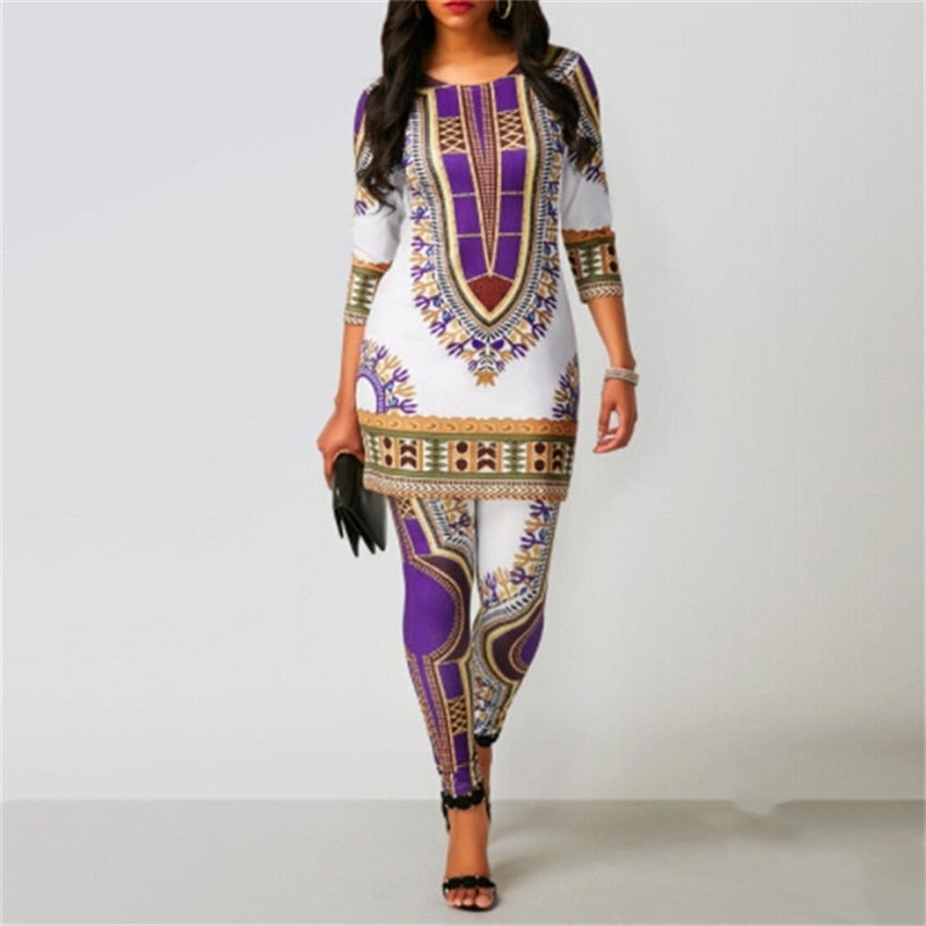 The Life Ankara Dashiki Print Top and Pants for Women/Ladies | CATICA Couture - CATICA Couture