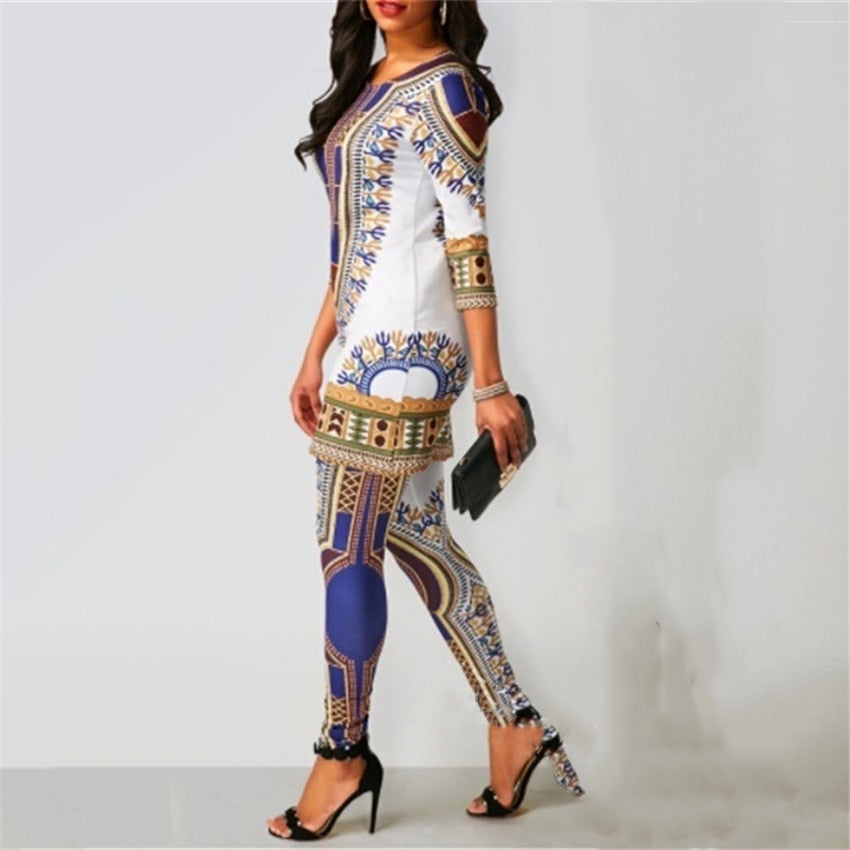 The Life Ankara Dashiki Print Top and Pants for Women/Ladies | CATICA Couture - CATICA Couture
