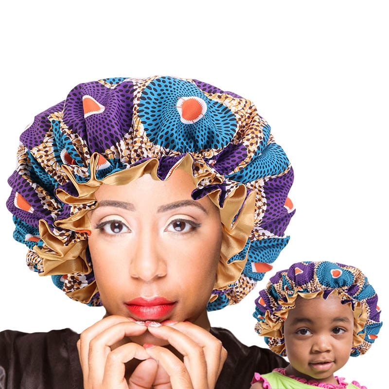 African Print Mommy And Me Bonnet Set