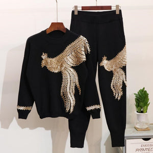 Open image in slideshow, Sequenced Elastic Pants Set | CATICA Couture - CATICA Couture
