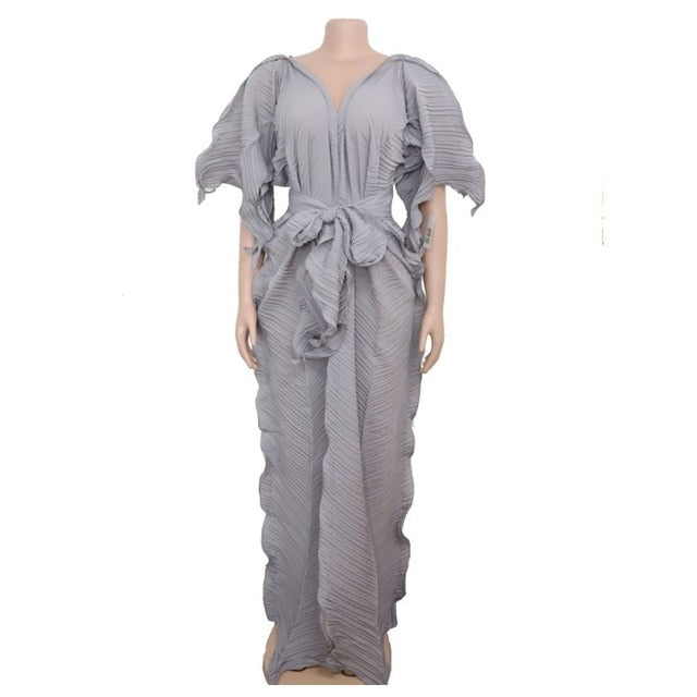 Frills Elegant V-neck Dress | CATICA Couture - CATICA Couture