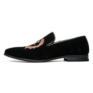 Fashion Suede Leather Embroidery Loafers | CATICA Couture - CATICA Couture